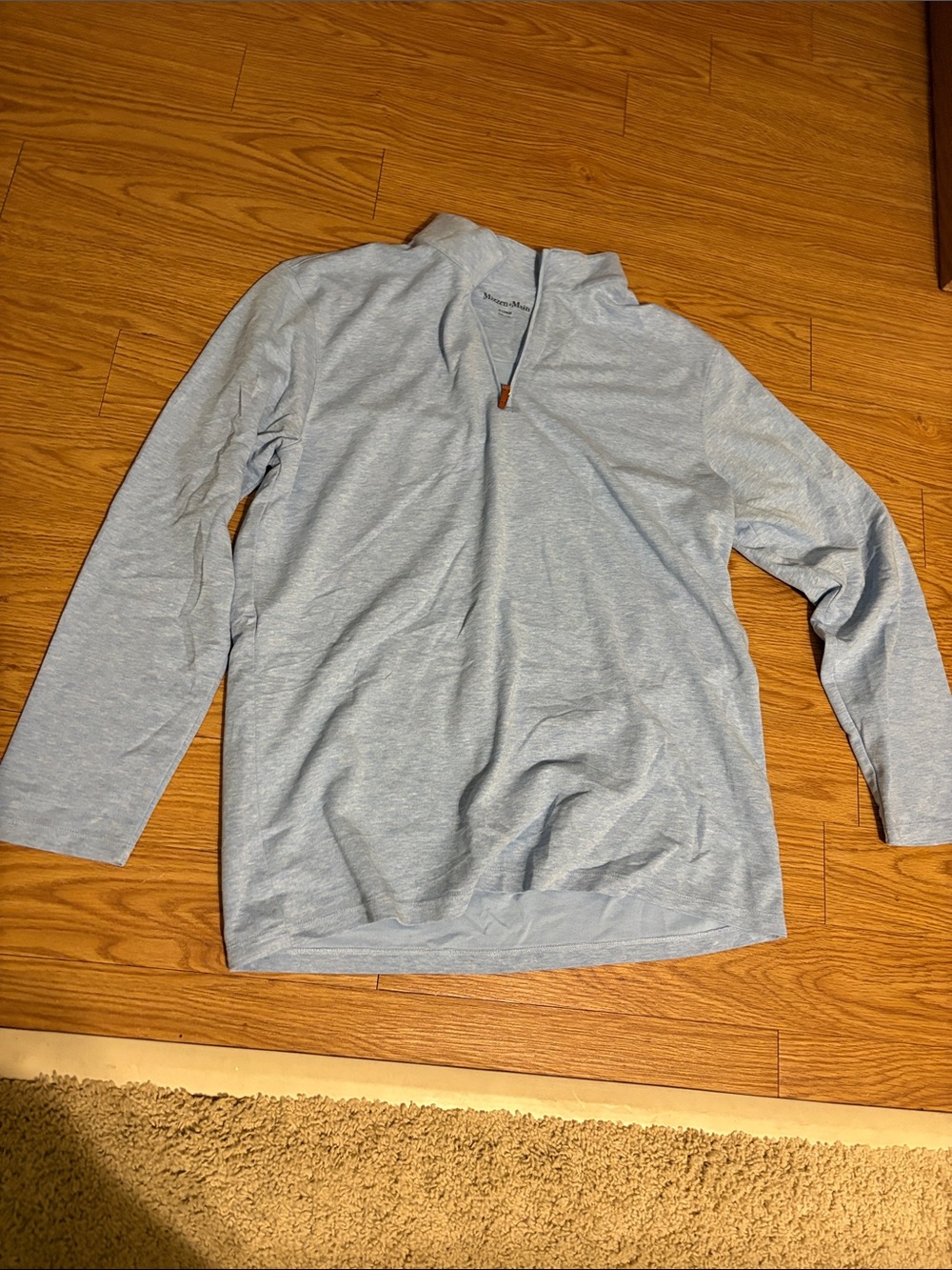 Light Blue Quarter-Zip Men's Sweater